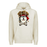 Oatmeal Heather alaskan malamute pirate dog halloween Premium Hoodie - linhVisuals