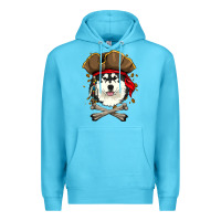 Ocean Blue alaskan malamute pirate dog halloween Premium Hoodie - linhVisuals