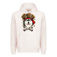 Pale Pink alaskan malamute pirate dog halloween Premium Hoodie - linhVisuals