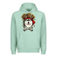Seafoam alaskan malamute pirate dog halloween Premium Hoodie - linhVisuals