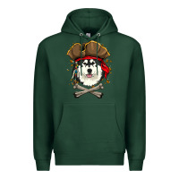 Sports Green alaskan malamute pirate dog halloween Premium Hoodie - linhVisuals