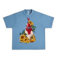 Pebble Blue sunflower rooster with leopard Urban Heavy Tee - RanaPortraitStore