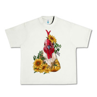 Pistachio sunflower rooster with leopard Urban Heavy Tee - RanaPortraitStore
