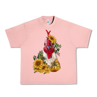 Salmon sunflower rooster with leopard Urban Heavy Tee - RanaPortraitStore