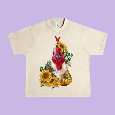 Sunflower Rooster With Leopard Urban Heavy Tee Designed By Ranaportraitstore