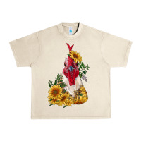 Sandshell sunflower rooster with leopard Urban Heavy Tee - RanaPortraitStore