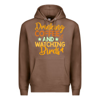 Chestnut drinking coffee watching birds funny Premium Hoodie - linhVisuals