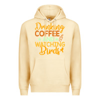 Pina Colada drinking coffee watching birds funny Premium Hoodie - linhVisuals
