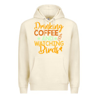 Sandshell drinking coffee watching birds funny Premium Hoodie - linhVisuals