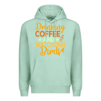 Seafoam drinking coffee watching birds funny Premium Hoodie - linhVisuals