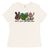 Bone Peace Love Elk Buck Deer Ladies Tee - LillyAllenDesigns