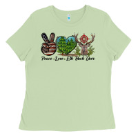 Matcha Peace Love Elk Buck Deer Ladies Tee - LillyAllenDesigns