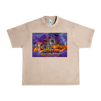 French Oak Happy Halloween Raccoon Urban Heavy Tee - LillyAllenDesigns