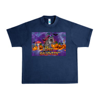 Navy Happy Halloween Raccoon Urban Heavy Tee - LillyAllenDesigns