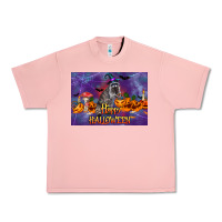 Salmon Happy Halloween Raccoon Urban Heavy Tee - LillyAllenDesigns