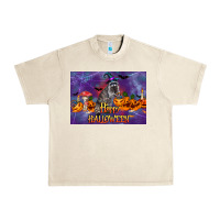 Sandshell Happy Halloween Raccoon Urban Heavy Tee - LillyAllenDesigns