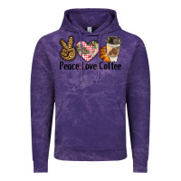 Cloud Purple peace love coffee Vintage Hoodie - BarkalooDesign