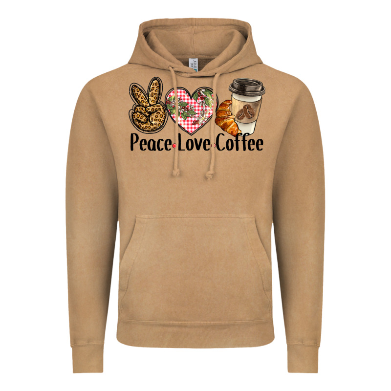 Peace Love Coffee Vintage Hoodie by BarkalooDesign | Teevron