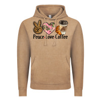 Vintage Coffee peace love coffee Vintage Hoodie - BarkalooDesign