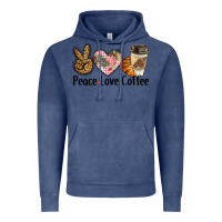 Vintage Denim peace love coffee Vintage Hoodie - BarkalooDesign