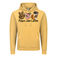 Vintage Mustard peace love coffee Vintage Hoodie - BarkalooDesign
