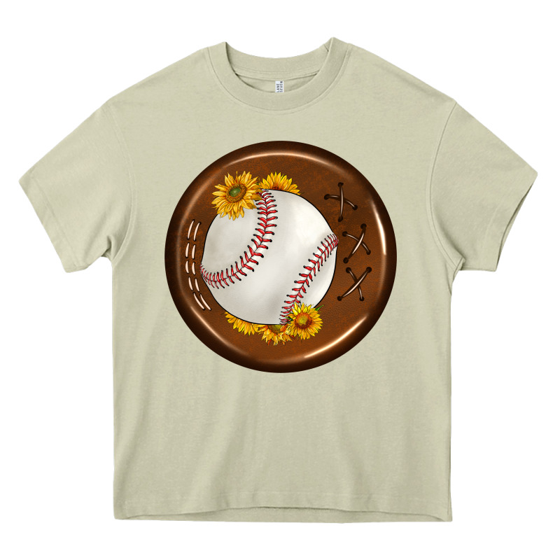 Baseball With Sunflower Round Earrings Heavy Core Tee by BundleAndBundleShop | Teevron