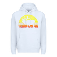 White american elk hunter dad vintage retro sun bow hunting gift Premium Hoodie - linhVisuals