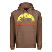 Chestnut american elk hunter dad vintage retro sun bow hunting gift Premium Hoodie - linhVisuals