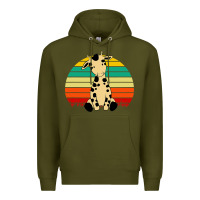 Army Green africa animals african safari retro Premium Hoodie - linhVisuals