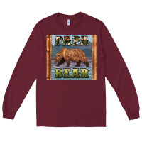 Burgundy papar bear Long Sleeve Tee - Artiststas