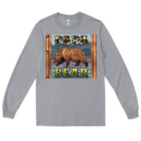 Heather Grey papar bear Long Sleeve Tee - Artiststas