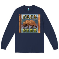 Navy papar bear Long Sleeve Tee - Artiststas