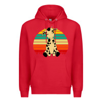 Red africa animals african safari retro Premium Hoodie - linhVisuals