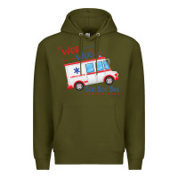 Army Green emt paramedic wee woo ambulance boo Premium Hoodie - linhVisuals