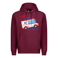Burgundy emt paramedic wee woo ambulance boo Premium Hoodie - linhVisuals