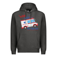 Charcoal Heather emt paramedic wee woo ambulance boo Premium Hoodie - linhVisuals