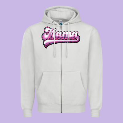 Mama Leopard Zipper Hoodie Designed By Ranaportraitstore