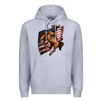 Heather Grey American Cowboy Premium Hoodie - Jasminsmagicworld