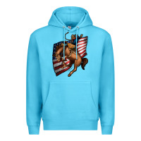 Ocean Blue American Cowboy Premium Hoodie - Jasminsmagicworld