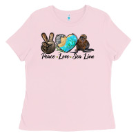 Bubblegum Pink Peace Love Sea Lion Ladies Tee - LillyAllenDesigns