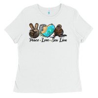 White Peace Love Sea Lion Ladies Tee - LillyAllenDesigns
