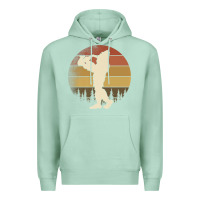 Seafoam bigfoot playing saxophone retro vintage funny sasquatch sax premium t Premium Hoodie - linhVisuals