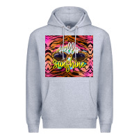 Heather Grey hello sunshine Premium Hoodie - BarkalooDesign