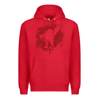 Red Anarchist Black Cat Premium Hoodie - linhVisuals