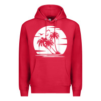 Cardinal coconut palm trees summer vacation beach tropical summer t shirt Premium Hoodie - linhVisuals