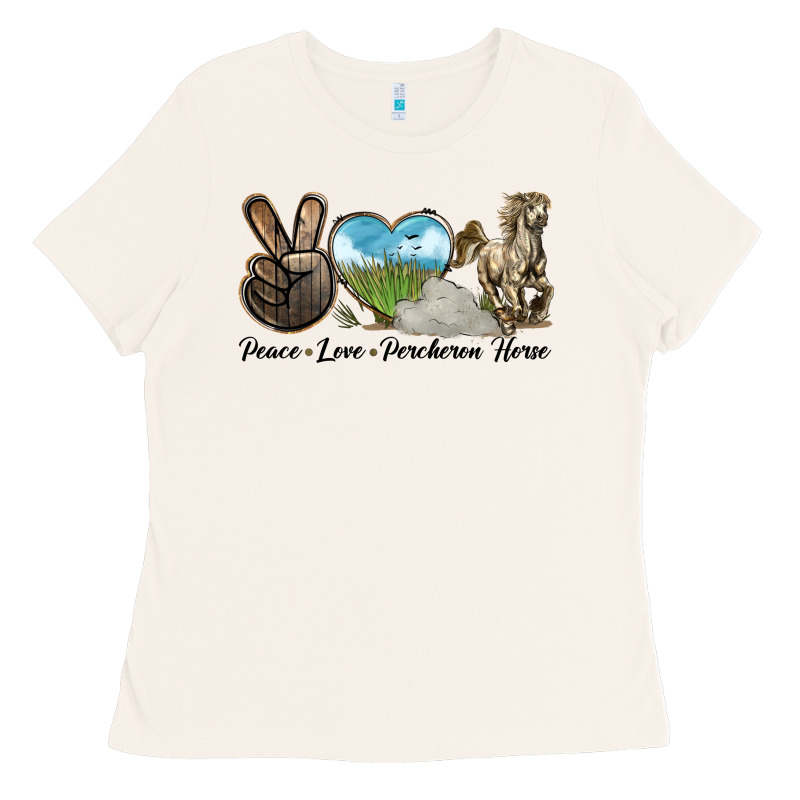 Peace Love Percheron Horse Ladies Tee by LillyAllenDesigns | Teevron