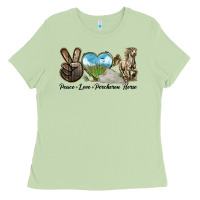 Matcha Peace Love Percheron Horse Ladies Tee - LillyAllenDesigns