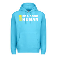 Ocean Blue be a good human funny 21 pineapple Premium Hoodie - linhVisuals
