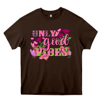 Chocolate Brown Valentine's Day Only Good Vibes Heavy Core Tee - FaDigitalArtStudio