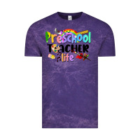 Cloud Purple Preschool Teacher Life Vintage Tee - LillyAllenDesigns